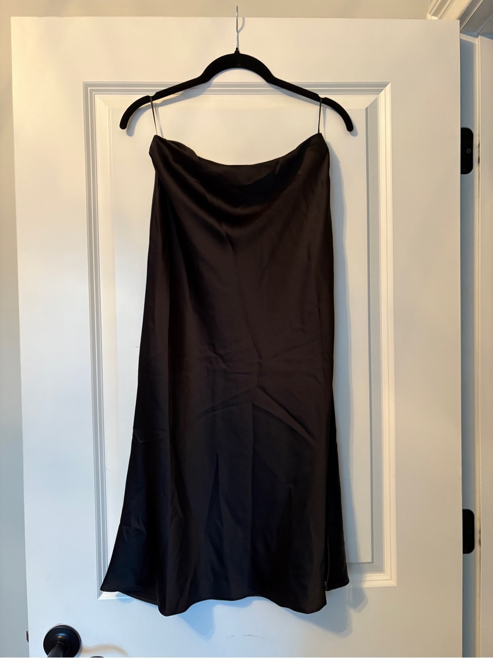 Black Slip Midi Skirt